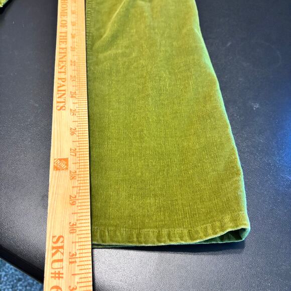 J.Jill Slim Leg Stretch Corduroy Pants Women’s 14 Chartreuse Green Soft Cotton - Picture 6 of 7